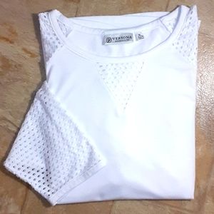 WHITE FISHNET Cotton Top